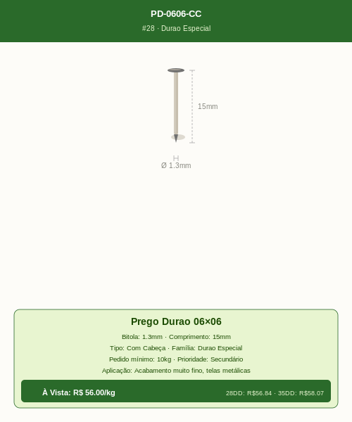 Prego Durao 06×06 Com Cabeça
