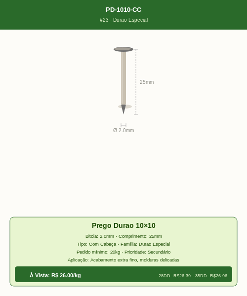 Prego Durao 10×10 Com Cabeça